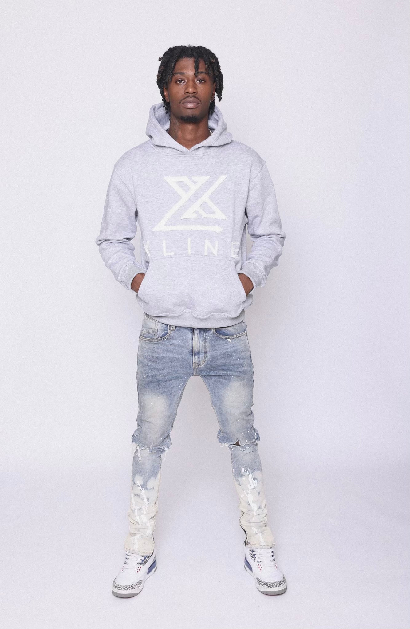 Original Distressed Hoodie Grey