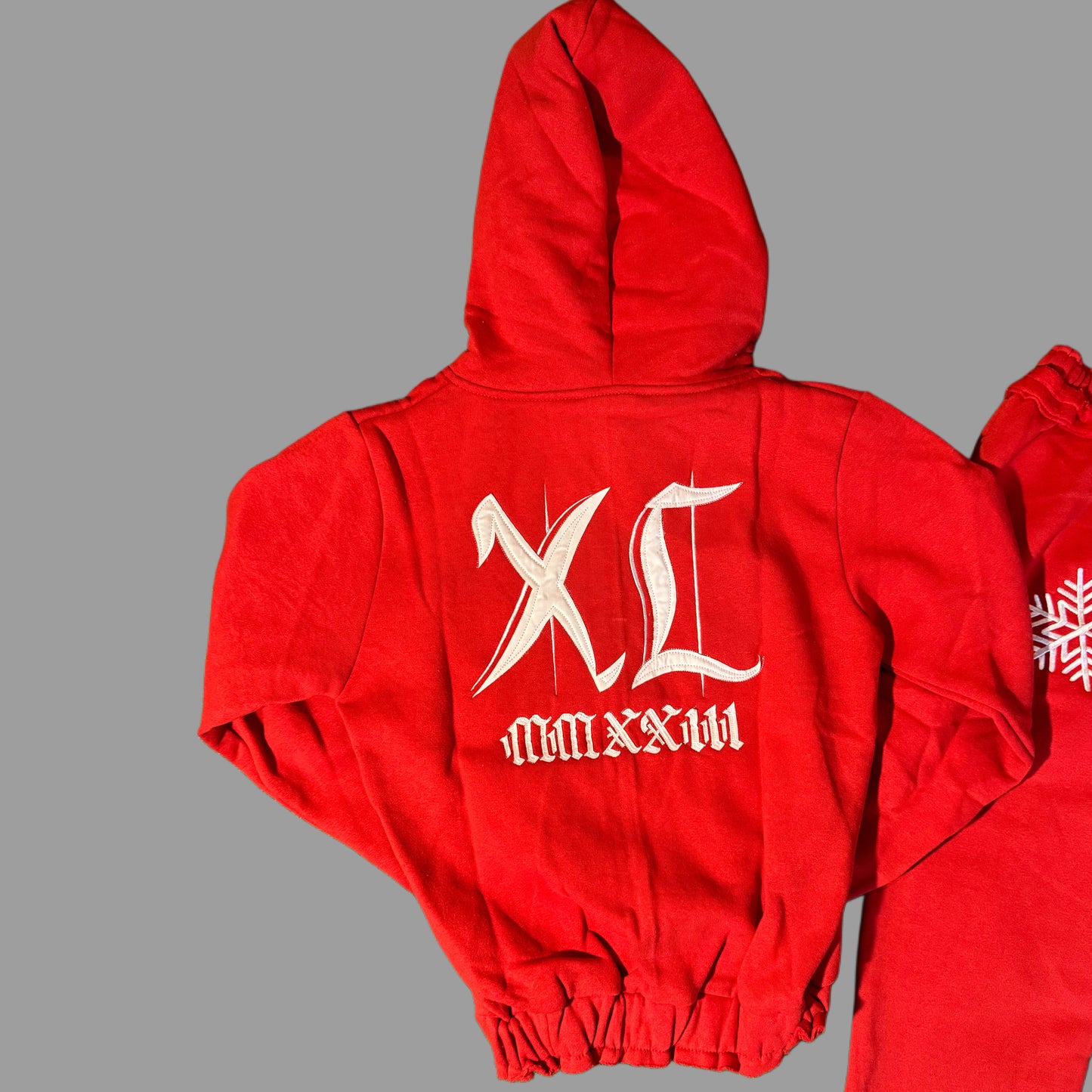 Old English Flakes Cropped Jacket (Red)