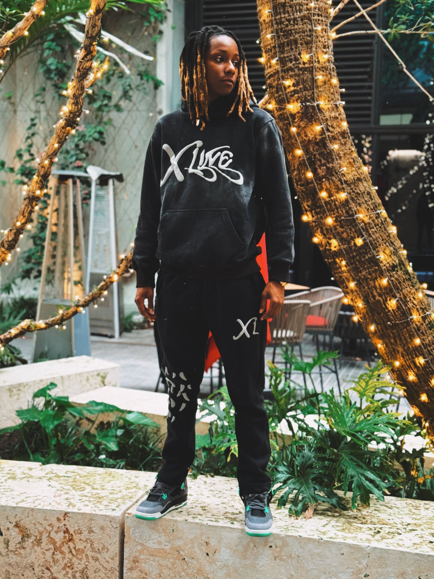 Acid Wash Chrome Hoodie (Black)